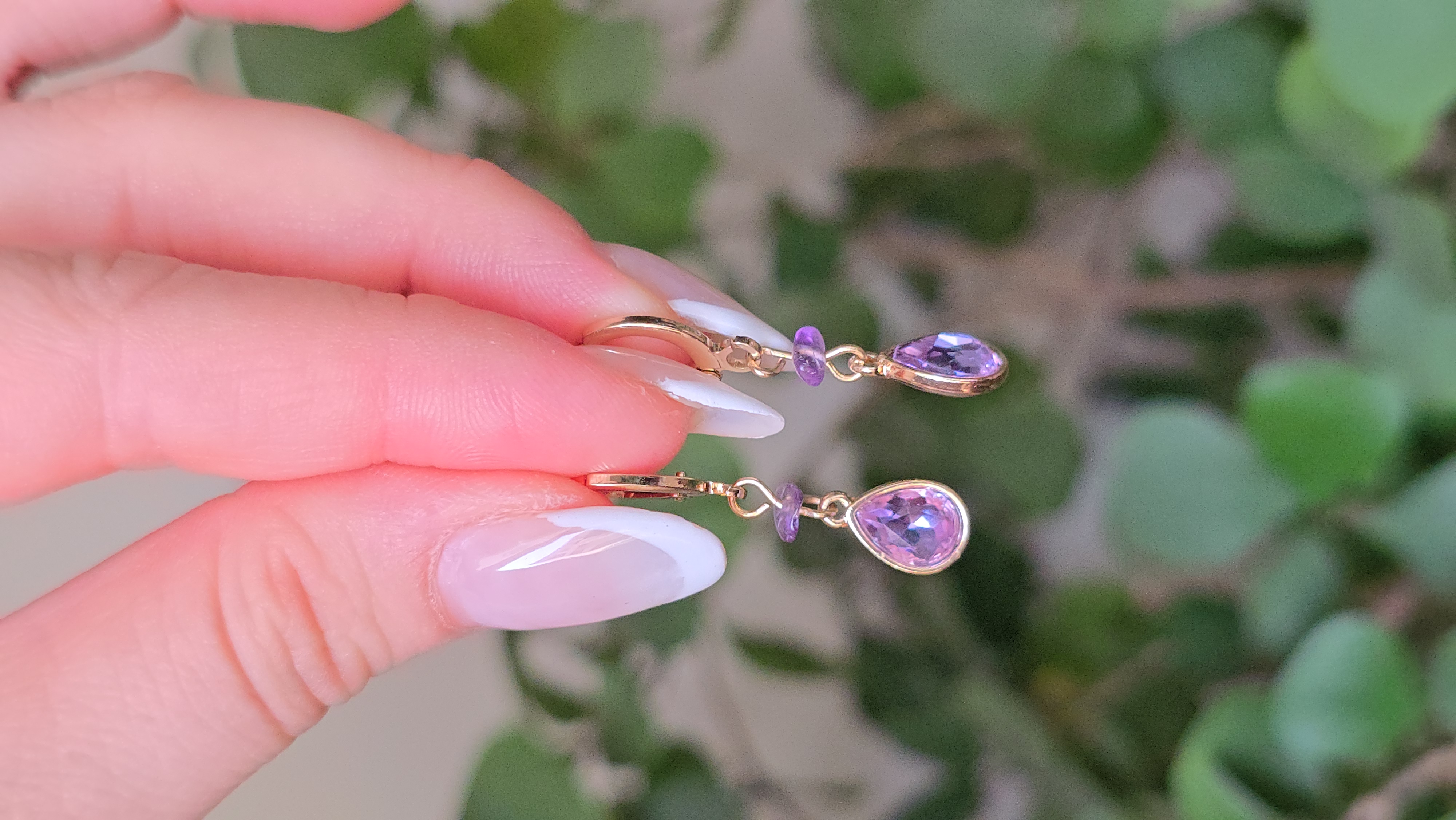 گوشواره سنگ طبیعی امیتیست💜